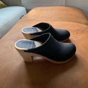 No.6 Old School Clog on High Heel in Black sz 37
